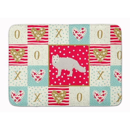 Carolines Treasures 19 x 27 in. White Arctic Fox Love Machine Washable Memory Foam Mat CK5304RUG